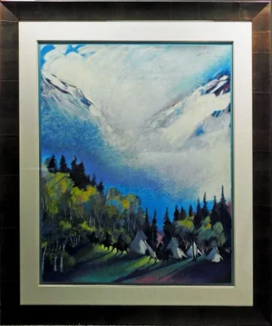 Earl Biss "Camp at the Gap Near Arrow Creek" Framed Hand Signed