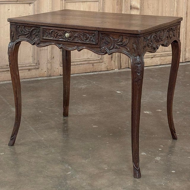 18th Century Liégeois Louis XV Hand Carved Oak End Table For Sale - Image 4 of 18