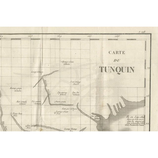 Paper Antique Map of Tonkin, Northern Vietnam Red River Delta, 1780s For Sale - Image 7 of 10