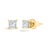 Contemporary IGI Certified 14k Yellow Gold 1/2 cttw 4-Prong Set Princess-Cut Solitaire Diamond Push Back Stud Earrings, A Pair For Sale - Image 3 of 7