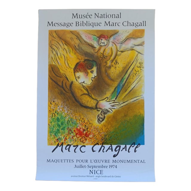 Marc Chagall, Original Exhibition Poster, Models for the Monumental Work, Mourlot, 1974, Print For Sale