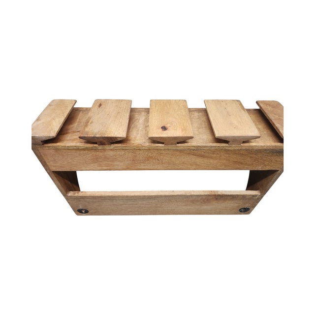 Late 20th Century Late 20th Century Wooden Wall-Mounted Wine Rack With Glass Slots For Sale - Image 5 of 5