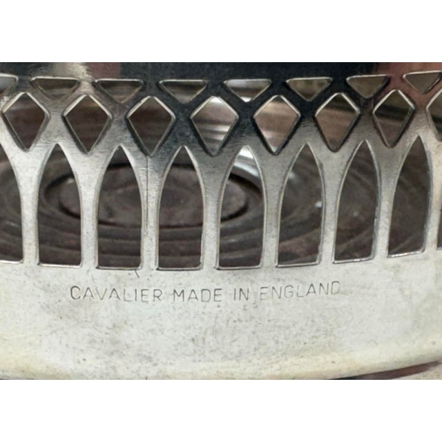 Vintage Cavalier Silver Plate Wine Coaster With Wooden Bottom From England - Circa 1940 For Sale - Image 9 of 10