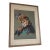 Original C1940s Vintage Illustration of a Pretty Lady With Feathered Hat For Sale