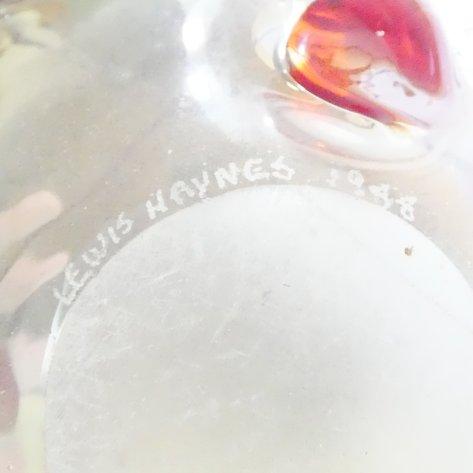 1988 Hand Blown Art Glass Vase Signed by Lewis Haynes For Sale - Image 4 of 4