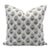 Fabdivine Handmade Block Printed Cushion Cover 14x14 Inch Pure White Linen- Betal Leaf For Sale
