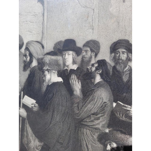 Alexandre Bida, The Jews in Front of the Solomon Wall, Engraving, 19th Century, Framed For Sale - Image 9 of 18