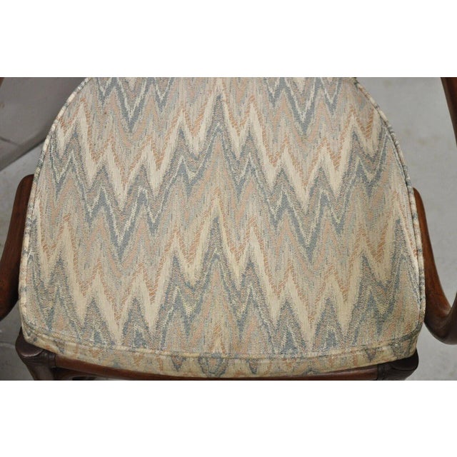 Brown Late 20th Century Vintage Bentwood Rattan Hollywood Regency Fan Back Dining Chairs - Set of 4 For Sale - Image 8 of 12