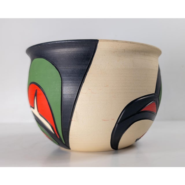 1990s 1990's Contemporary Native American Northwest Coast Indian Art Pottery Bowl by Stewart Jacobs For Sale - Image 5 of 10