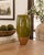 Wood Vintage Hand-Turned Solid Wood Olive Green Sculptural Vase With Ribbed Base – Organic Modern, 14”h For Sale - Image 7 of 7