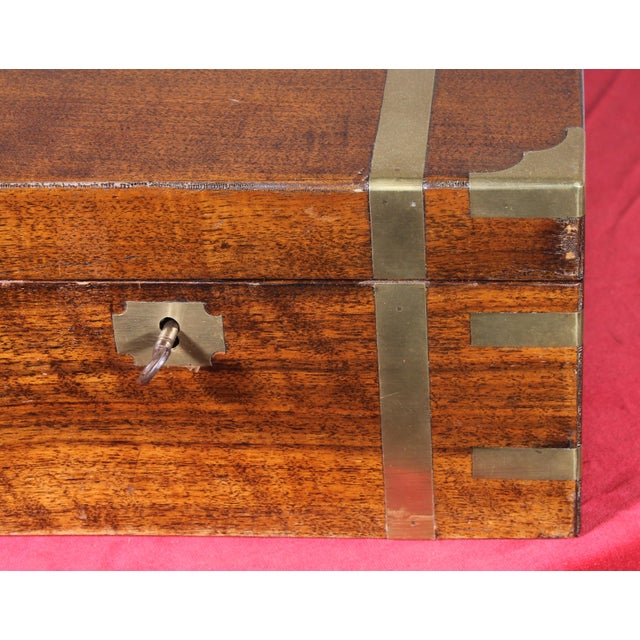 19th Century Walnut Marine Writing Desk with Hidden Compartment For Sale - Image 4 of 13