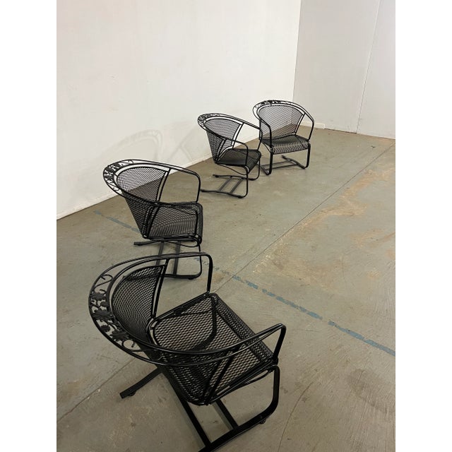 Vintage Mid-Century Salterini Curve Back Outdoor Cantilever/Springer Arm Chairs - Set of 2, Attributed For Sale - Image 12 of 12