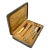 Antique traveling portable grooming kit in leather case. No maker's marks.