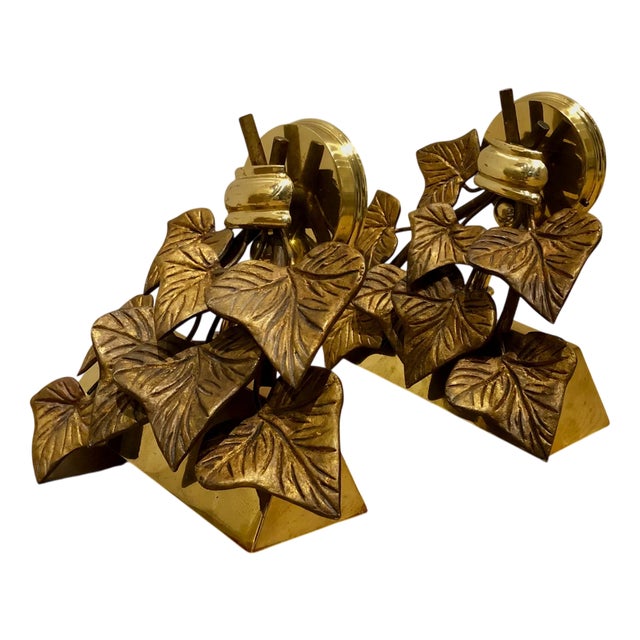 Vintage Wall Sconces in Gilded Bronze from Maison Baguès, 1960s, Set of 2 For Sale