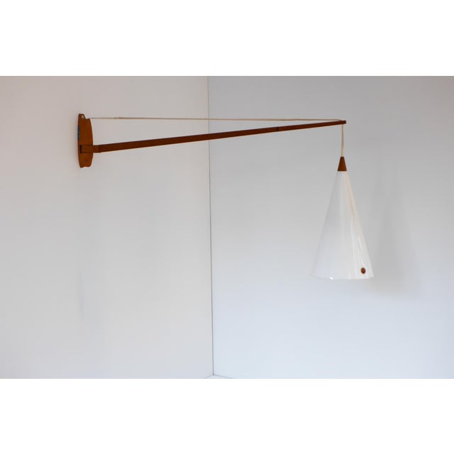 Mid-Century Swedish Wall Lamp in Teak by Uno and Östen Kristiansson for Luxus, 1960s For Sale - Image 12 of 16