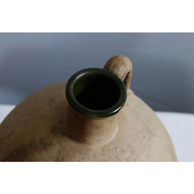 Large 1970s Italian Terracotta Amphorae by Vetus Siena With Glazed Green Interior, Signed For Sale - Image 10 of 11