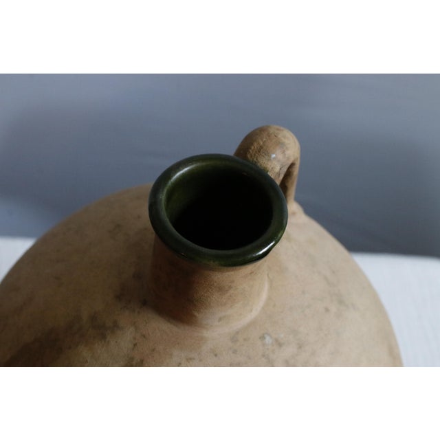 Large Italian Terracotta Amphorae by Vetus Siena With Glazed Green Interior, Signed by Artist For Sale - Image 9 of 11