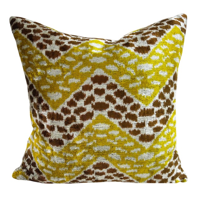 Silk Cushion Cover with Zigzag Speckled Design, 2000s For Sale