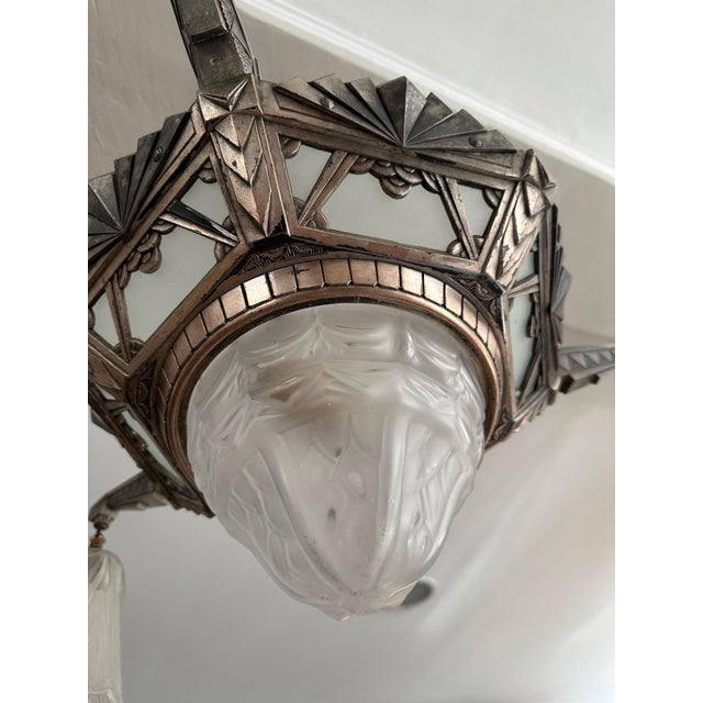 Art Deco Chandelier, 1930 For Sale - Image 12 of 14