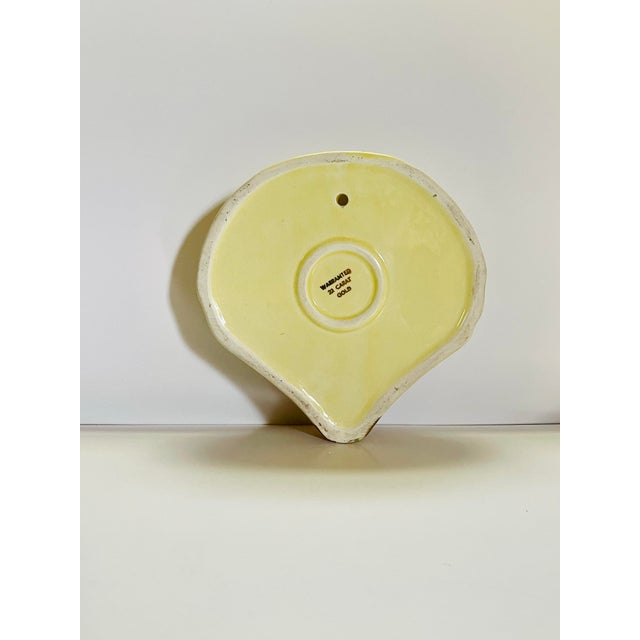 Shabby Chic Vintage Yellow & Gold Seashell Hanging Vase For Sale - Image 3 of 6