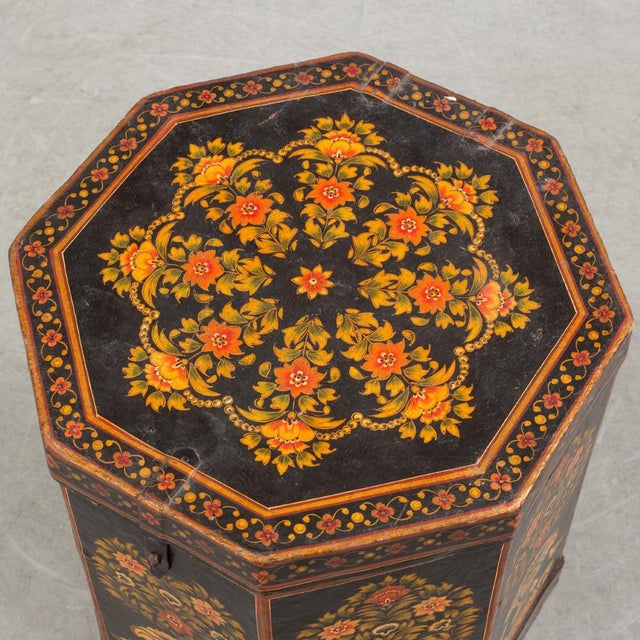 Brown Antique Anglo-Indian Papier Mache Campaign Cellarette, 1800s For Sale - Image 8 of 9
