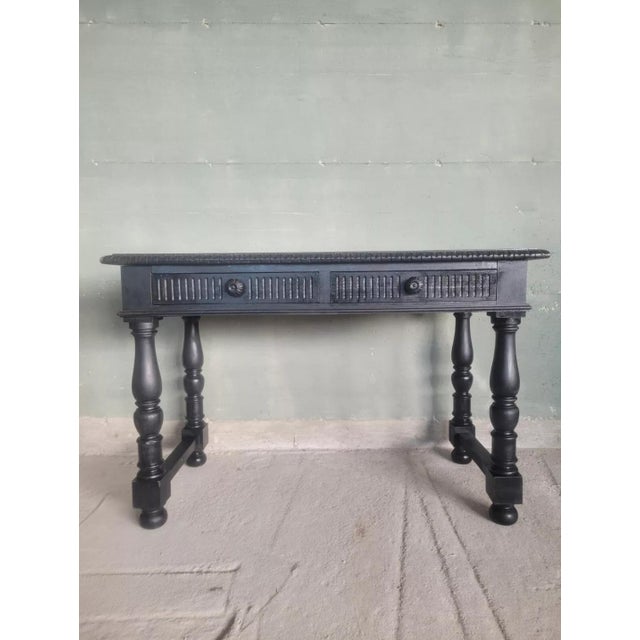 Black Antique Black Lacquered Desk For Sale - Image 8 of 13