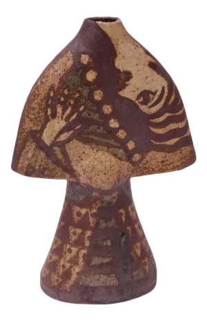 Cubist-Style Studio Stoneware Pottery Vase After Pablo Picasso