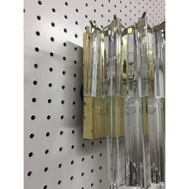 Italian Mid-Century Two-Tier Venini Murano Glass Sconces - a Pair For Sale In New York - Image 6 of 7