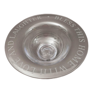 Mid 20th Century Simon Pearce Bless This Home With Love and Laughter Crystal Centerpiece Bowl
