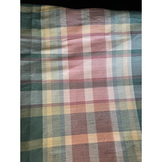 2.25 Yards Brunschwig & Fils Plaid Moire in Pinks and Green For Sale