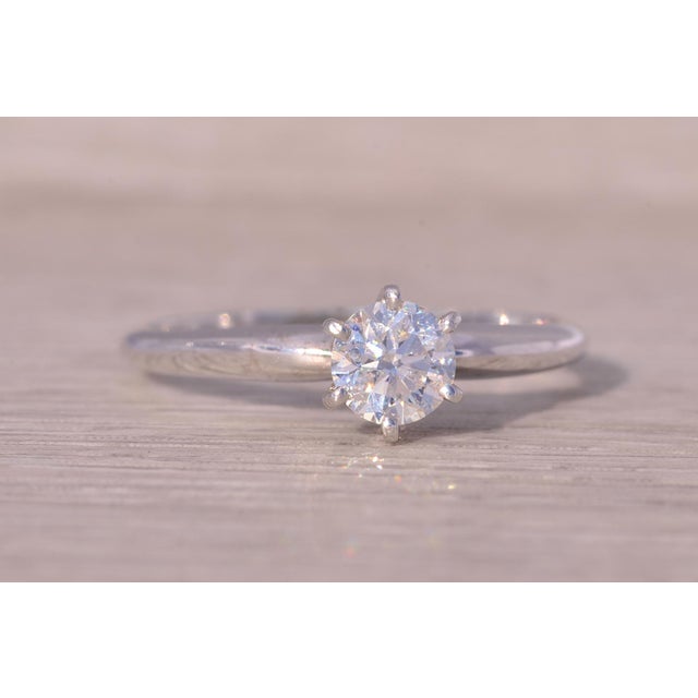 The Trafford: White Gold Solitaire Engagement Ring with Natural Diamond For Sale - Image 4 of 11