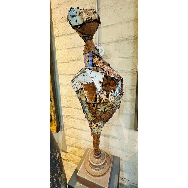 Brown The Majordomo Is a Bullet Ridden Metal Art Sculpture Created by Artist Mark Wade For Sale - Image 8 of 9