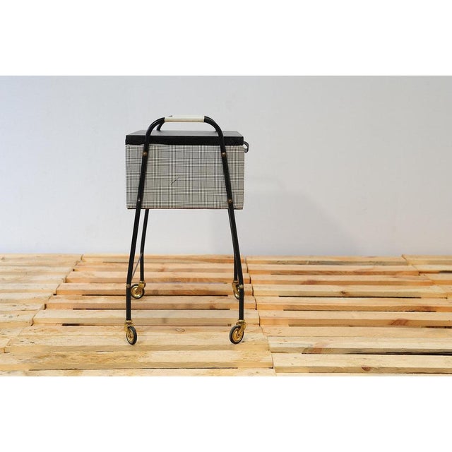 Metal German Sewing Table on Wheels, 1970s For Sale - Image 7 of 15