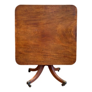 19th Century English Mahogany Tilt-Top Breakfast Table For Sale