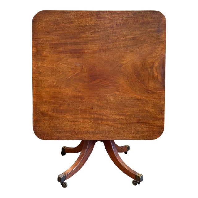 19th Century English Mahogany Tilt-Top Breakfast Table For Sale