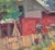 Contemporary Garden House by Mikael Olson | Oil on board Painting of a house surrounded by a garden. For Sale - Image 3 of 5