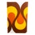 Mid Century Modern Tapestry Wall Art Orange 1970s Yellow Brown 34x54 Vintage MCM For Sale