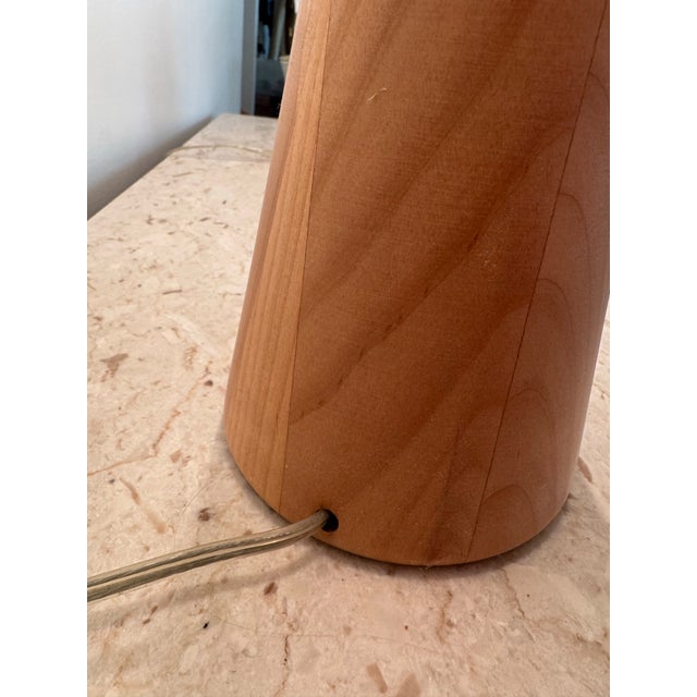 1960s Mid Century Scandinavian Turned Wood Table Lamps - a Pair For Sale - Image 4 of 11