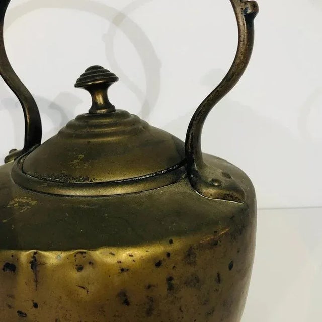 Mid 1800s All Brass Antique Kettle For Sale - Image 10 of 11