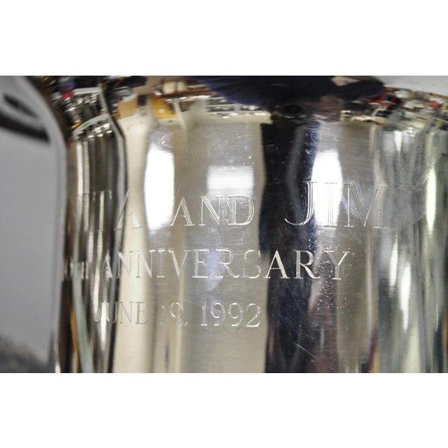 Vintage Silver Plated Trophy Cup Urn Champagne Chiller Ice Bucket 10 Anniversary For Sale - Image 15 of 16