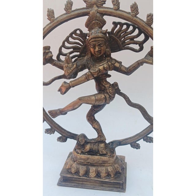 Vintage Shiva Nataraja Bronze Sculpture, 1920s For Sale - Image 4 of 5