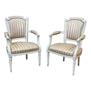 Louis XVI Armchairs in Beech, 1970s, Set of 2 For Sale