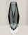 Faceted Murano glass vase in gray. This piece combines bluish-gray and clear glass with an eight-sided geometric facet...