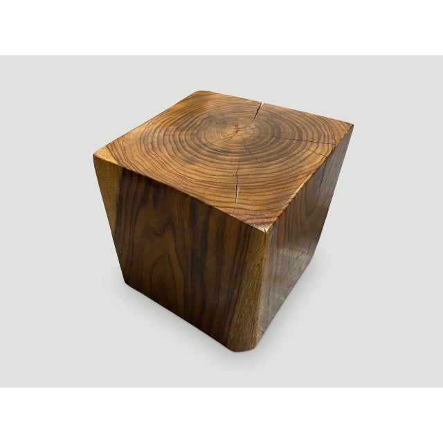 Andrianna Shamaris Sono Wood Cube Side Table For Sale In New York - Image 6 of 6
