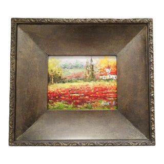 Original California Landscape Oil Painting of St. Mary’s College Signed Framed Impressionist Artwork For Sale