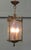 Art Deco Brass and Star Etched Glass Pendant Lantern, 1920 For Sale - Image 3 of 8