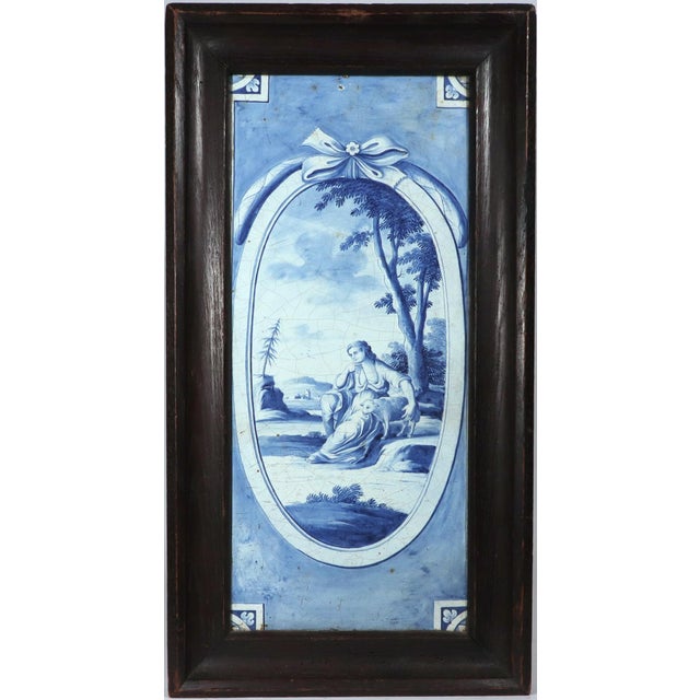 French German Tin-Glazed Earthenware Plaques With Bucolic Scenes, Nurnberg For Sale - Image 3 of 12