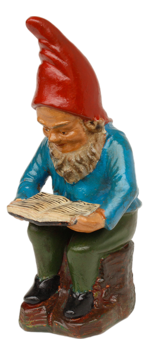 Terracotta Reading Garden Gnome from Griebel, 1940s