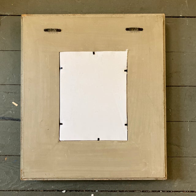 Abstract 1970’s Vintage Abstract Ink Drawing/Watercolor Painting Male Figure Chunky Decorative Frame For Sale - Image 3 of 3