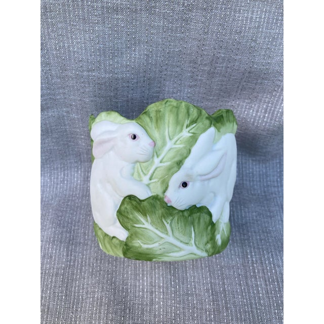 Vintage Bisque Bunny Rabbit Cachepot For Sale - Image 4 of 12